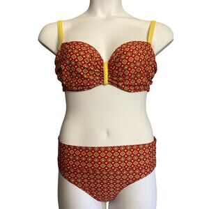 Curvy Kate Red Bikini Set 32DDD 32E and XS Bottom - EUC